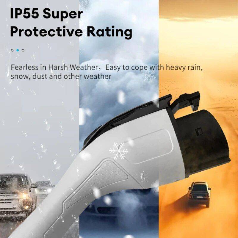 Universal Fast Portable EV Charger - Adjustable 8A/10A/13A/16A, 3.5KW, IP55, 3.5M Cable Car Electronics Model : 3.5KW Schuko TYPE2|3.5KW Schuko TYPE1 