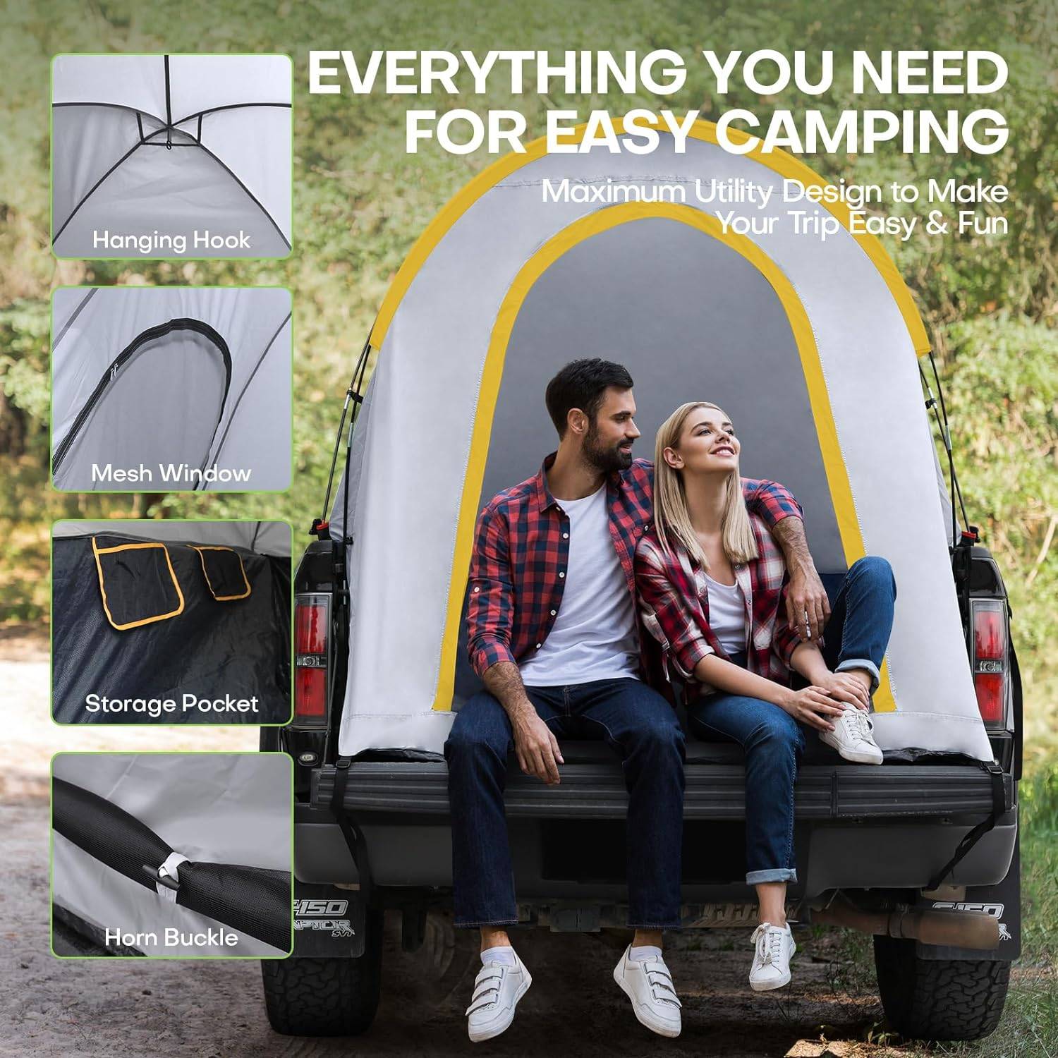 Versatile All-Season Waterproof Pickup Truck Tent for Camping and Travel Road Trip Accessories Size : S|M|L Versatile All-Season Waterproof Pickup Truck Tent for Camping and Travel Road Trip Accessories Size : S|M|L